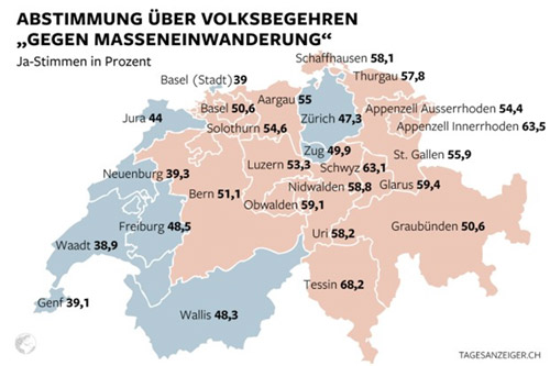 Abstimmung über Volksbegehren gegen Masseneinwanderung