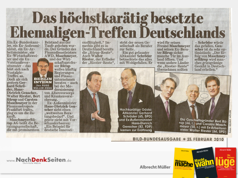 Riester-Rente, Gerhard Schröder, Hans-Dietrich Genscher, Carsten Maschmeyer, Riester und Rürup