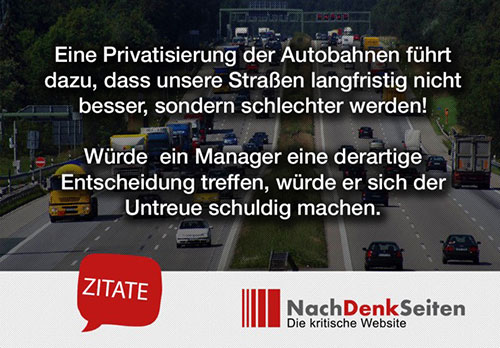 Privatisierung der Autobahnen – ein schwerer Fall von Untreue im Kielwasser der Fußball-EM?