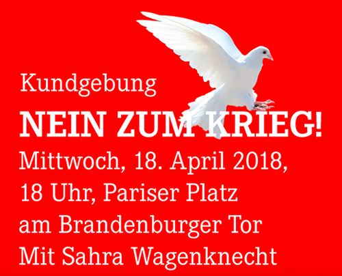 Wir wollen keinen Krieg. Wir wollen mit allen Nachbarn in Frieden leben. Wir halten Militärschläge nicht für die Fortsetzung der Politik mit anderen Mitteln. Wir sind entschieden gegen die westlichen Interventionskriege und willkürliche Entscheidungen, Regierungen in anderen Ländern “abzuschießen”. Die Bundesregierung und die Mehrheit der deutschen Medien sind anderer Meinung. Sie vertreten nicht mehr die Interessen der Mehrheit unseres Volkes.