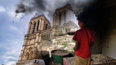 Dutzende von Notre-Dames sind auch mit militärischer Unterstützung Frankreichs in Schutt und Asche gelegt worden