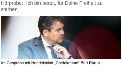 Gabriel und Rürup offenbaren sich als Förderer des neuen und gefährlichen West-Ostkonflikts