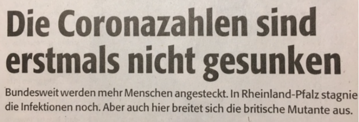 Experten bestätigen: Die Erde ist eine Scheibe. Wahlweise: Die Coronazahlen steigen wieder. Oder: Die Mutanten!! Oder: Die 3. Welle!