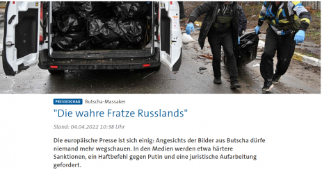 Butscha – leider sind wir nicht so hellsichtig wie Scholz, Lambrecht, Melnyk, Sievers (ZDF), Adler (DLF), die ARD und Co