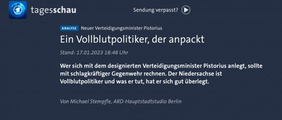 Erst Pistorius bei Tagesschau hochgejubelt und jetzt sein Sprecher: ARD-Hauptstadt-Korrespondent wird neues Sprachrohr des Verteidigungsministers
