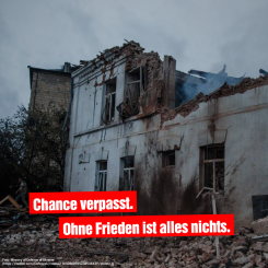 Chance verpasst. Ohne Frieden ist alles nichts.