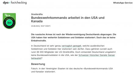 Faktencheck der Faktenchecker: „dpa-factchecking“ bezeichnet Aussage von Daniele Ganser zu US-Armee und Bundeswehr als „falsch“