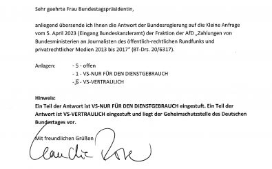 Zahlungen an Journalisten in der Ära Merkel – Ampel-Regierung mauert auch hier