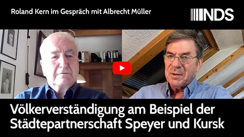 Gespräch Roland Kern (Städtepartnerschaft Speyer/Kursk) mit Albrecht Müller