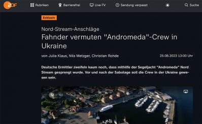 ZDF zur Nord-Stream-Sprengung: Von „Es muss Russland sein“ zu „Erkenntnisse der Ermittler weisen klar in Richtung Ukraine“