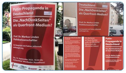 Veranstaltung im Wiesbadener „Schlachthof“: Putin-Propaganda in Deutschland – Die NachDenkSeiten als Querfront-Medium?
