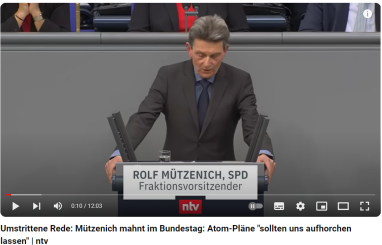 Mützenich – ziemlich allein, aber Spitze und dringend notwendig. Und: eine Anregung für das Gespräch in Ihrem Freundeskreis