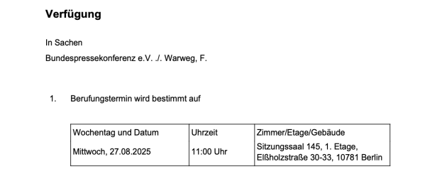 Gesicherte Teilnahme der NachDenkSeiten an der Bundespressekonferenz bis August 2025