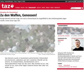 Kriegsspiele im Kopf: taz-Autor würde Deutschland im Schützengraben verteidigen