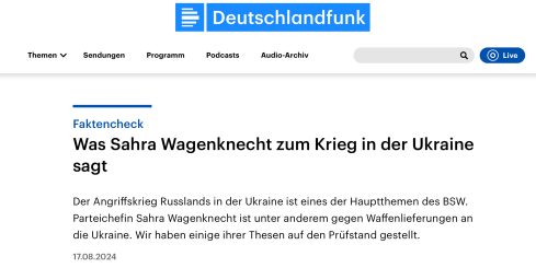 Faktencheck der Faktenchecker: Deutschlandfunk will Wagenknecht widerlegen und scheitert grandios