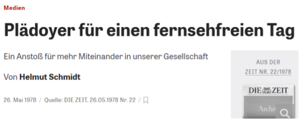 Gönnen Sie sich jeden Tag einen fernsehfreien Tag …