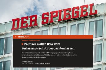 BSW – ein Fall für den Verfassungsschutz? Die Verkommenheit des SPIEGEL kennt keine Grenzen mehr