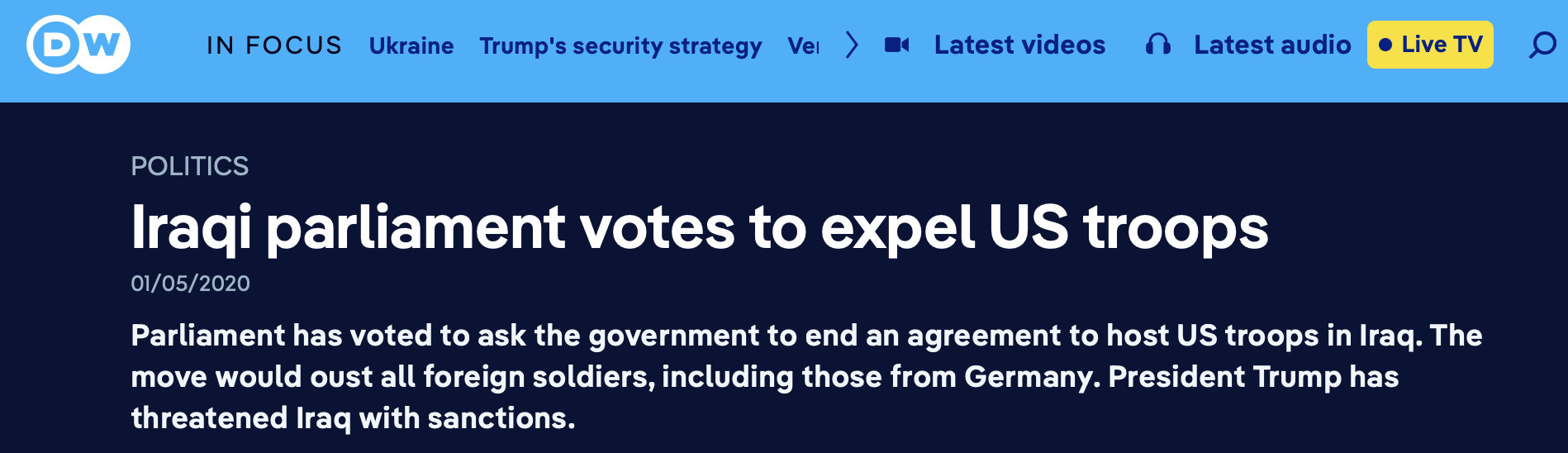 Gegen Bevölkerungsmehrheit: Bundesregierung beschließt „Fortsetzung des Einsatzes bewaffneter deutscher Streitkräfte“ im Irak