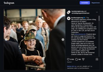 Kanzler Merz und das Kind mit der Bundeswehrmütze