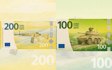 EU macht sich ehrlich, Luxemburg schlägt Kriegsgeld vor: Neue Euroscheine mit Panzer und Gewehren