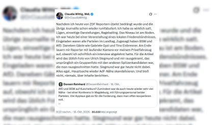 Medien, die eine Zusammenarbeit zwischen BSW und AfD skandalisieren: Eine erbärmliche Inszenierung!